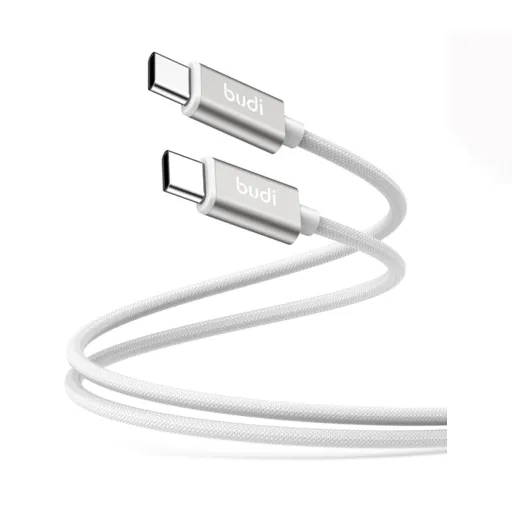 کابل شارژ کنفی ‌USB-C به ‌USB-C بودی مدل Budi DC103TT30W توان 30 وات طول 3 متر